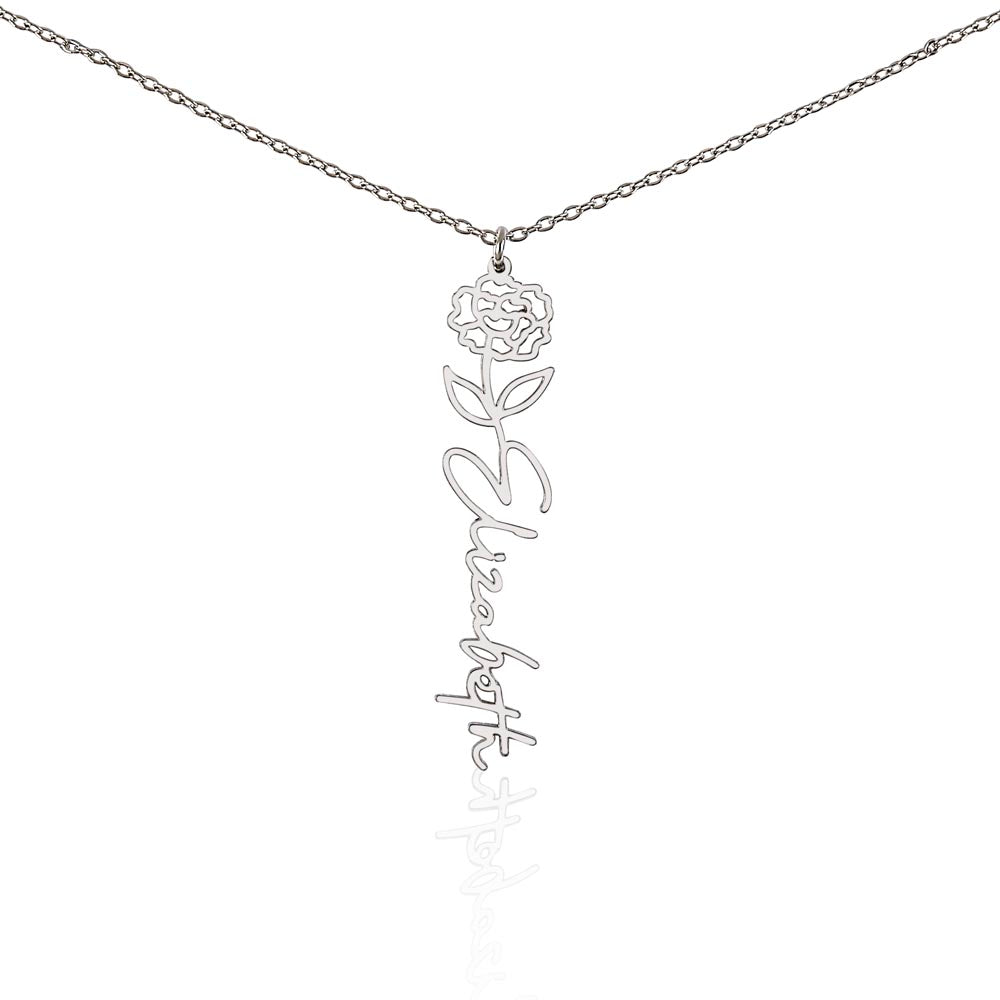 Personalize Flower Name Necklace