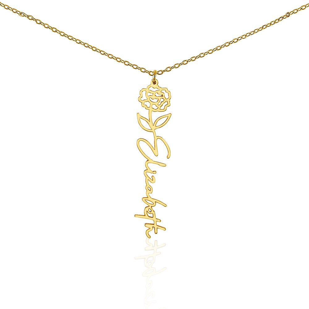 Personalize Flower Name Necklace