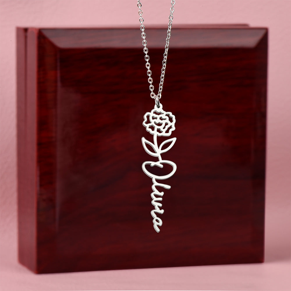 Personalize Flower Name Necklace