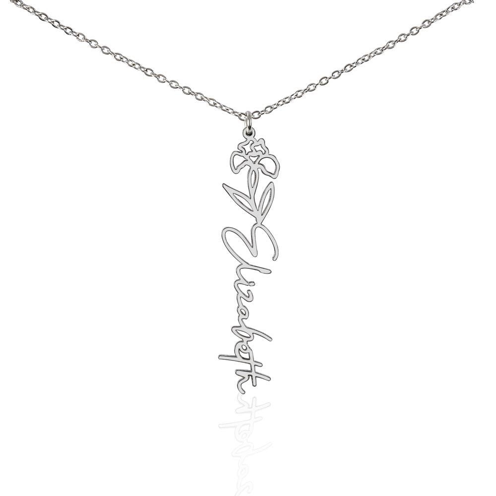 Personalize Flower Name Necklace