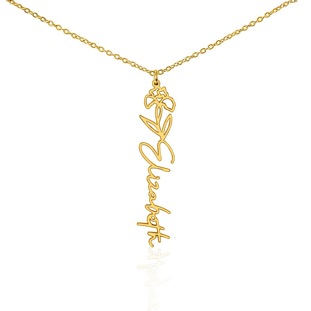 Personalize Flower Name Necklace
