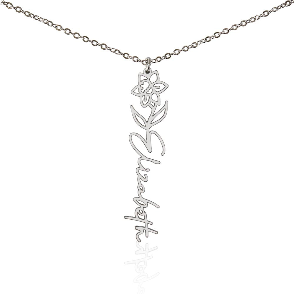Personalize Flower Name Necklace