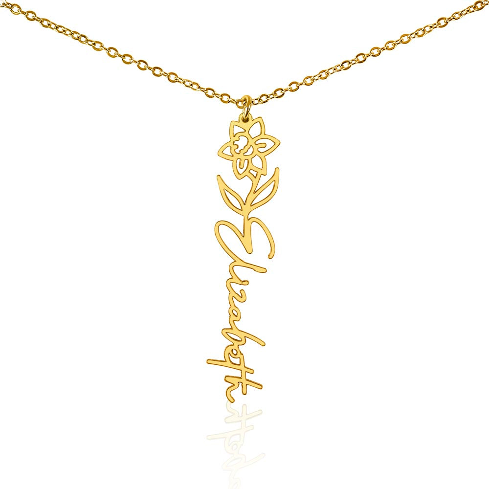 Personalize Flower Name Necklace