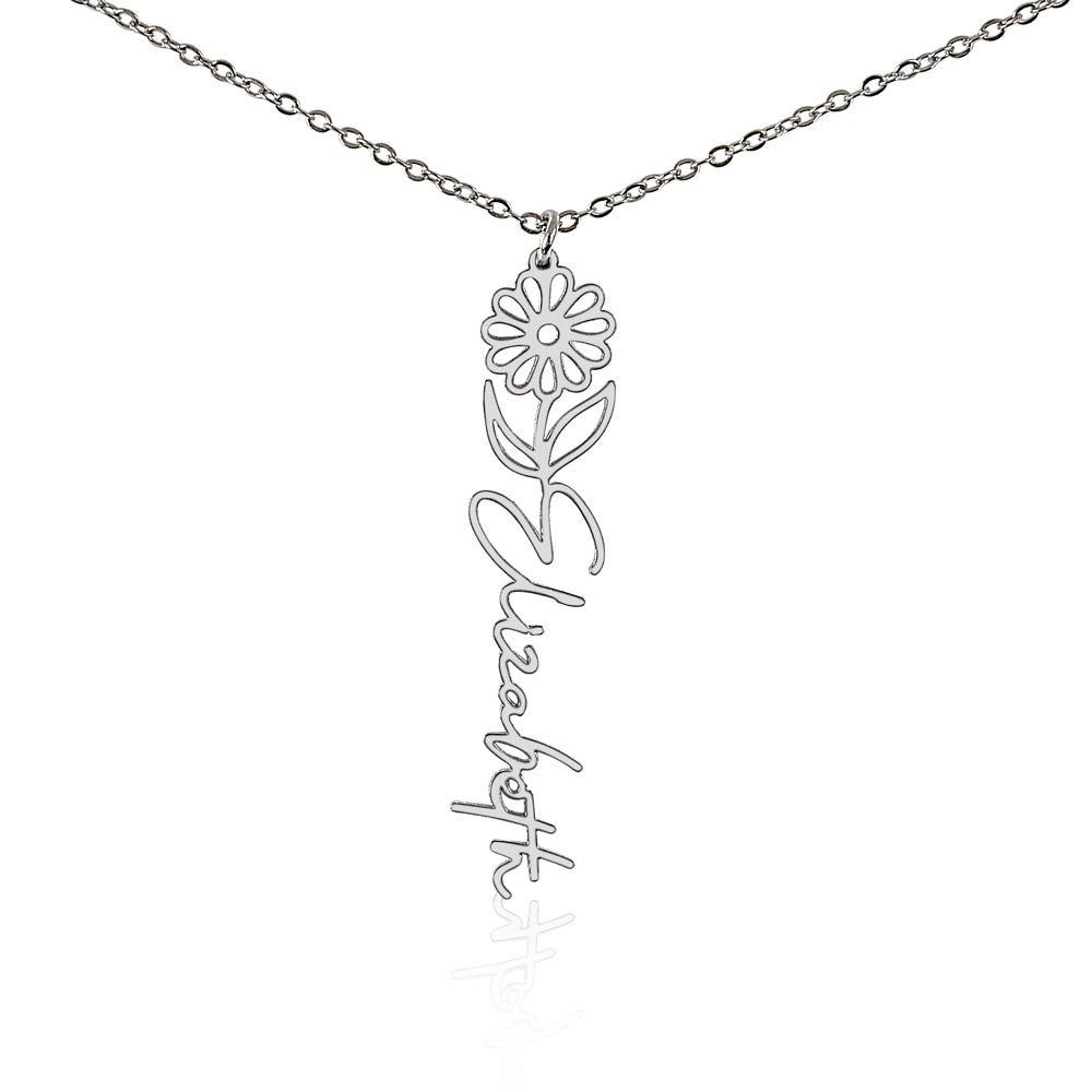 Personalize Flower Name Necklace