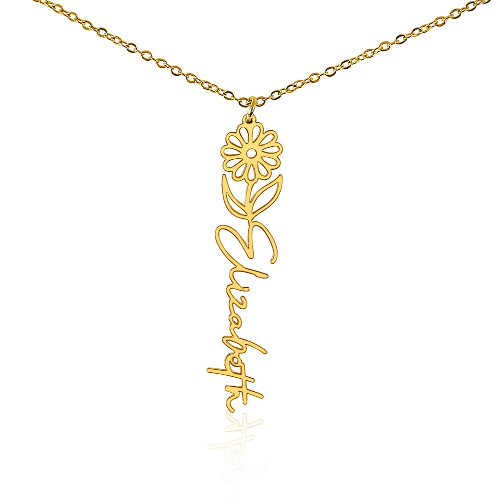 Personalize Flower Name Necklace