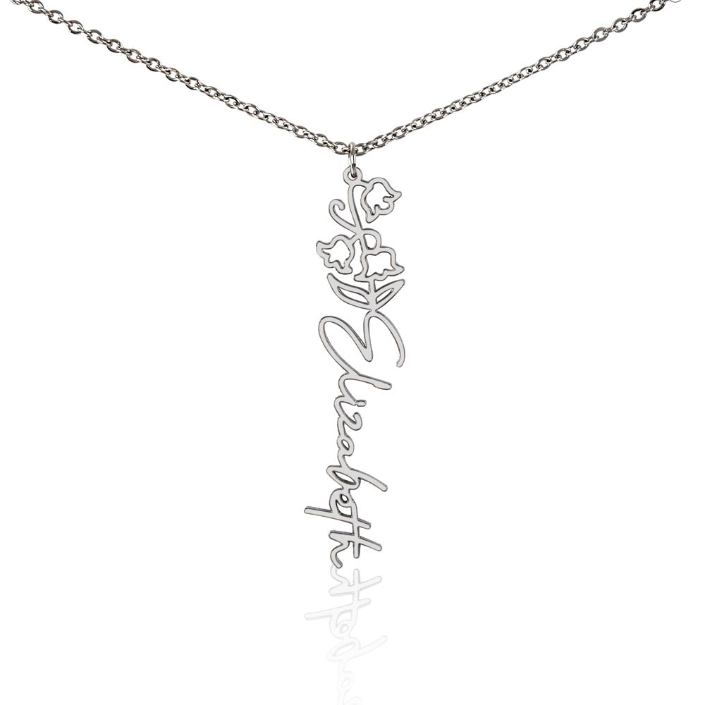 Personalize Flower Name Necklace