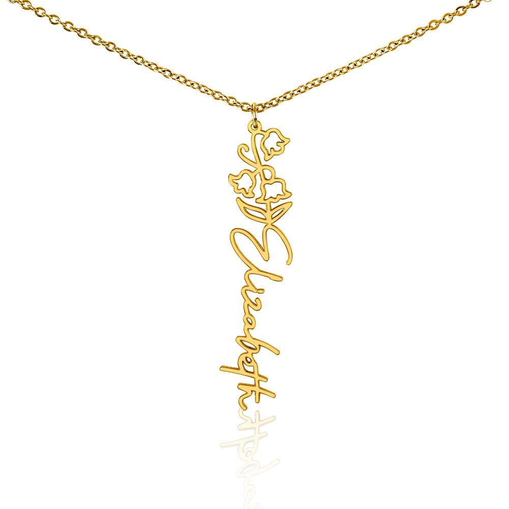 Personalize Flower Name Necklace