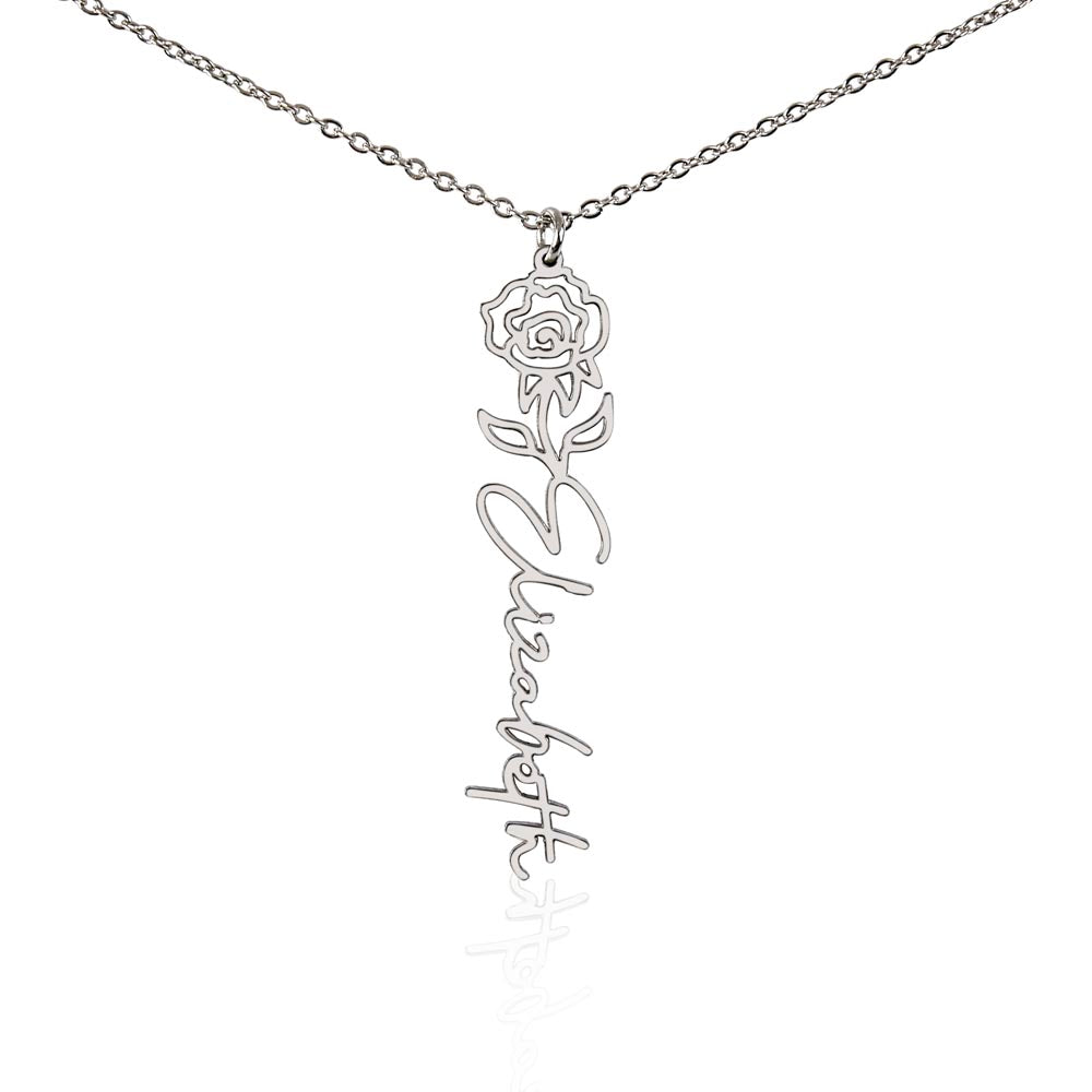 Personalize Flower Name Necklace