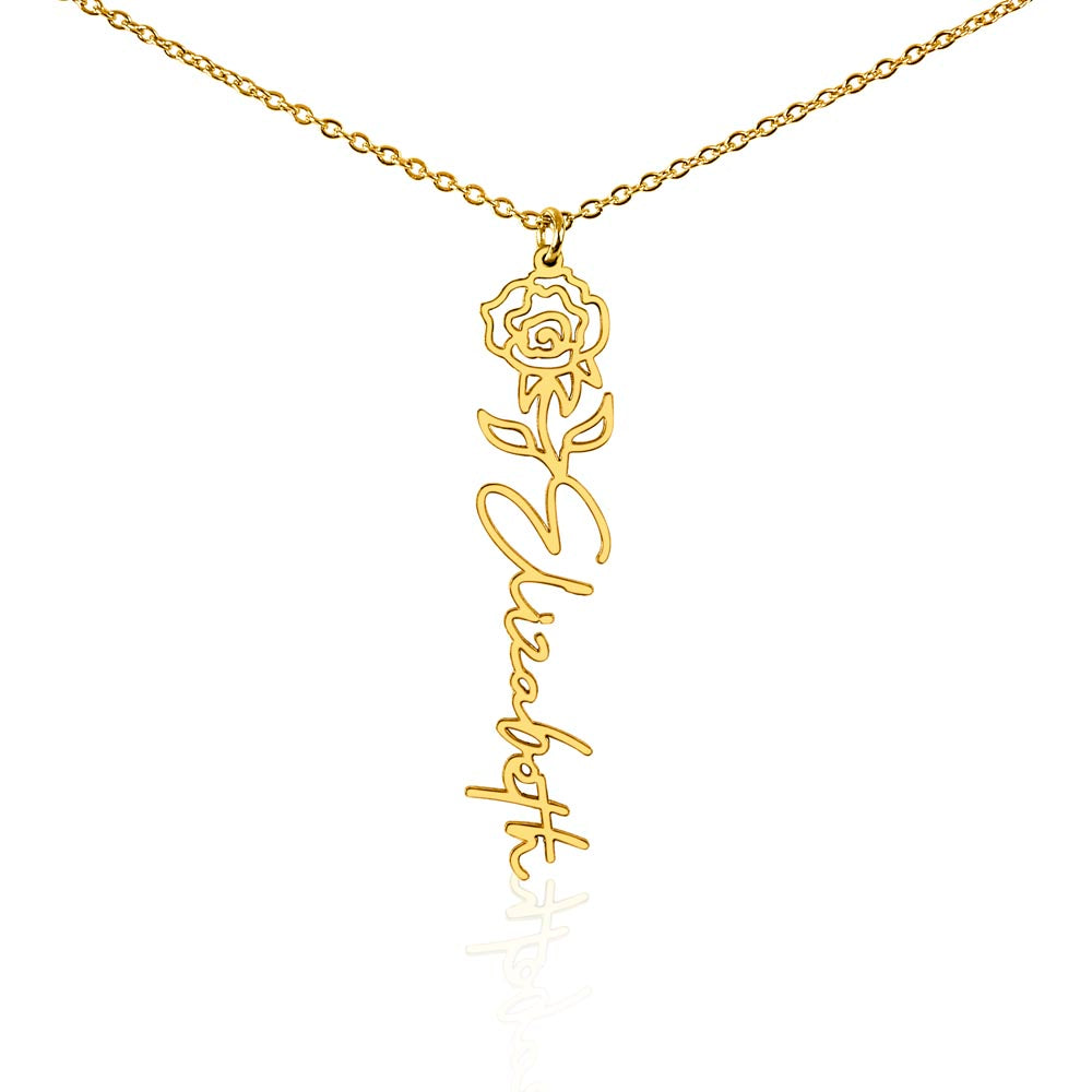 Personalize Flower Name Necklace