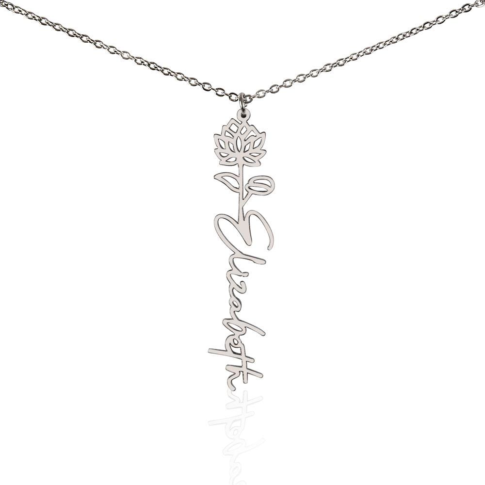 Personalize Flower Name Necklace
