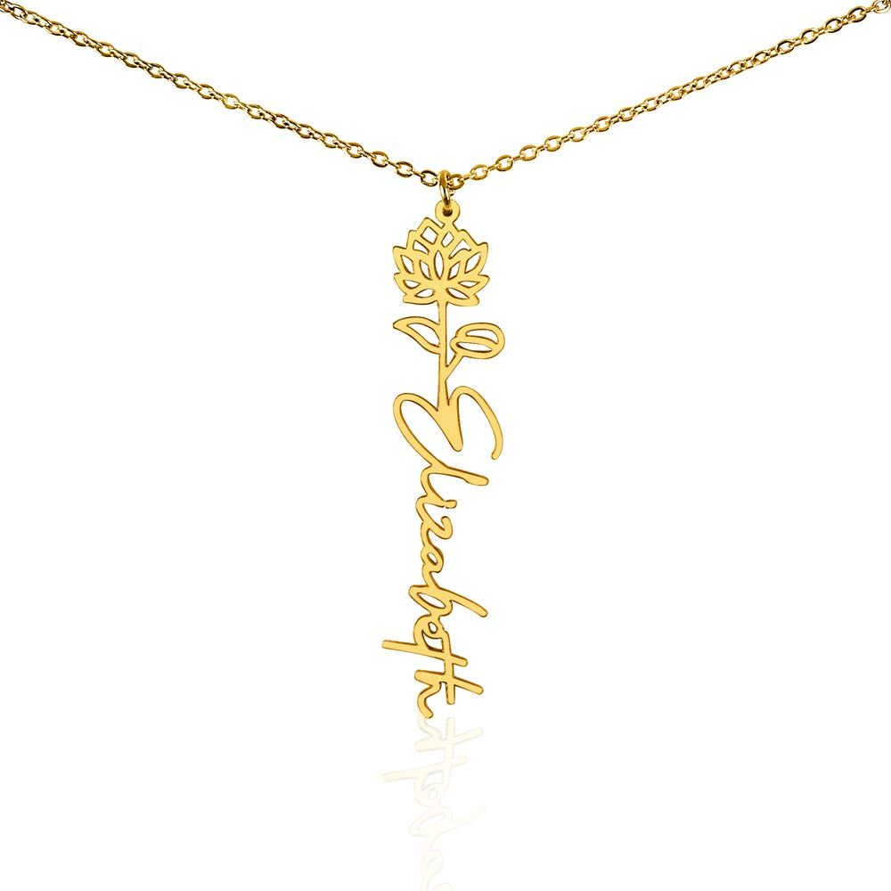 Personalize Flower Name Necklace