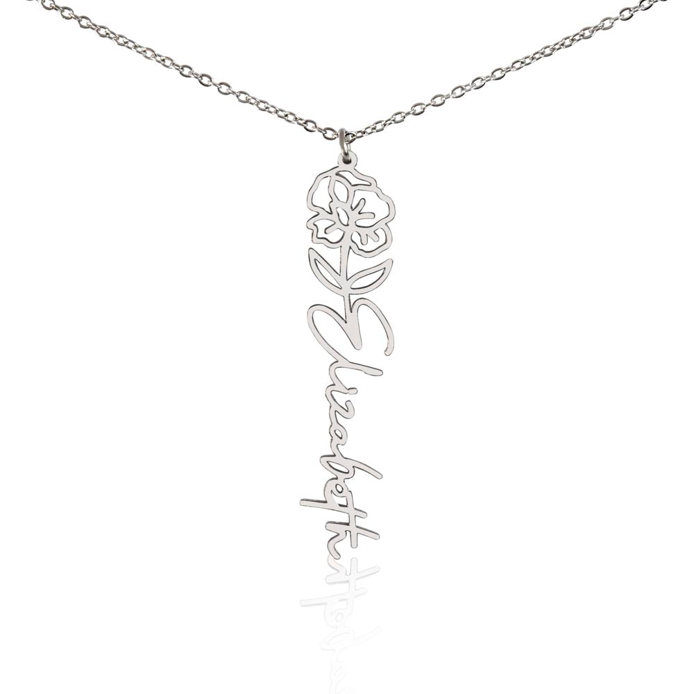 Personalize Flower Name Necklace