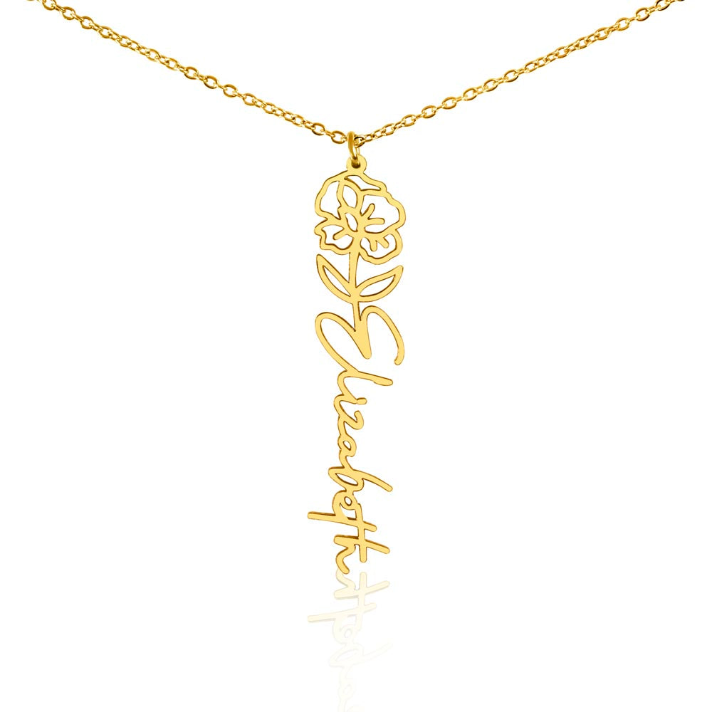 Personalize Flower Name Necklace