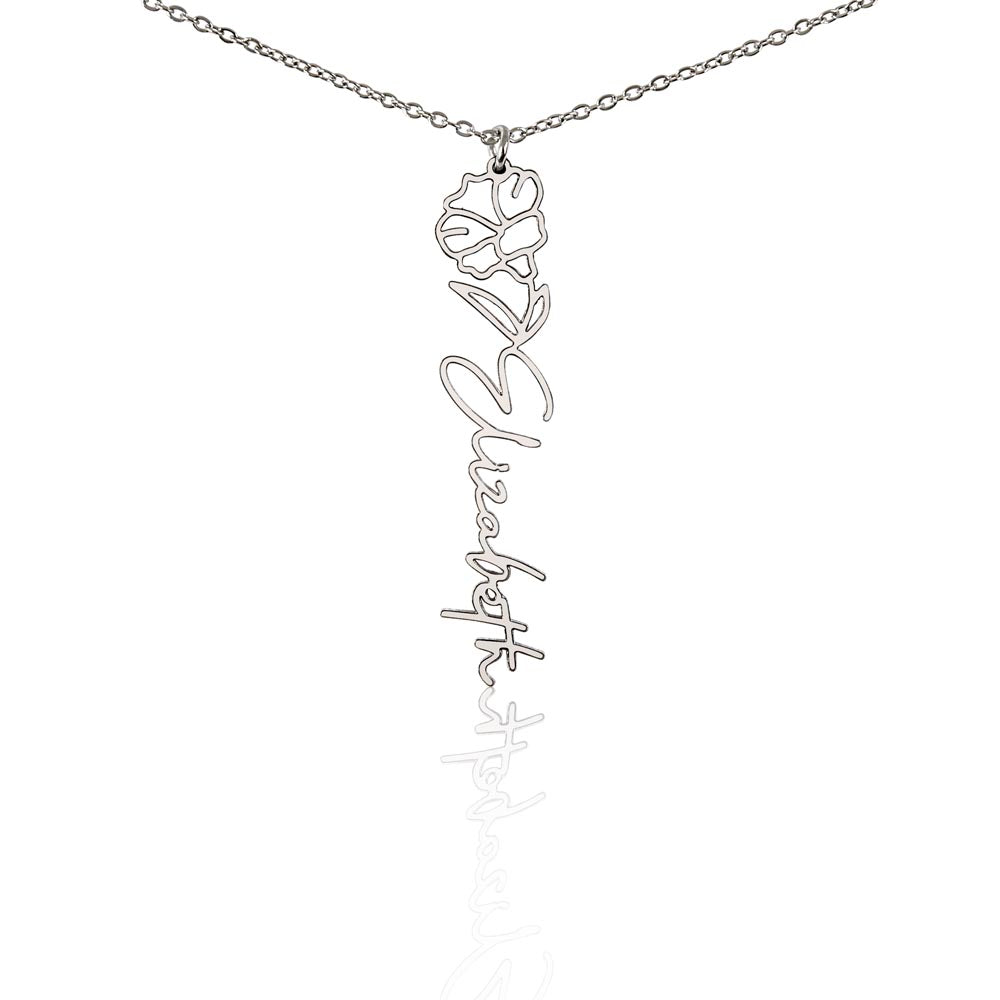 Personalize Flower Name Necklace