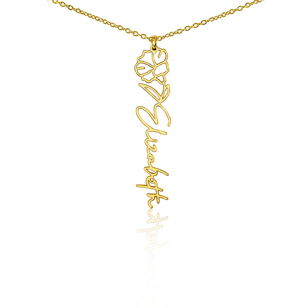 Personalize Flower Name Necklace