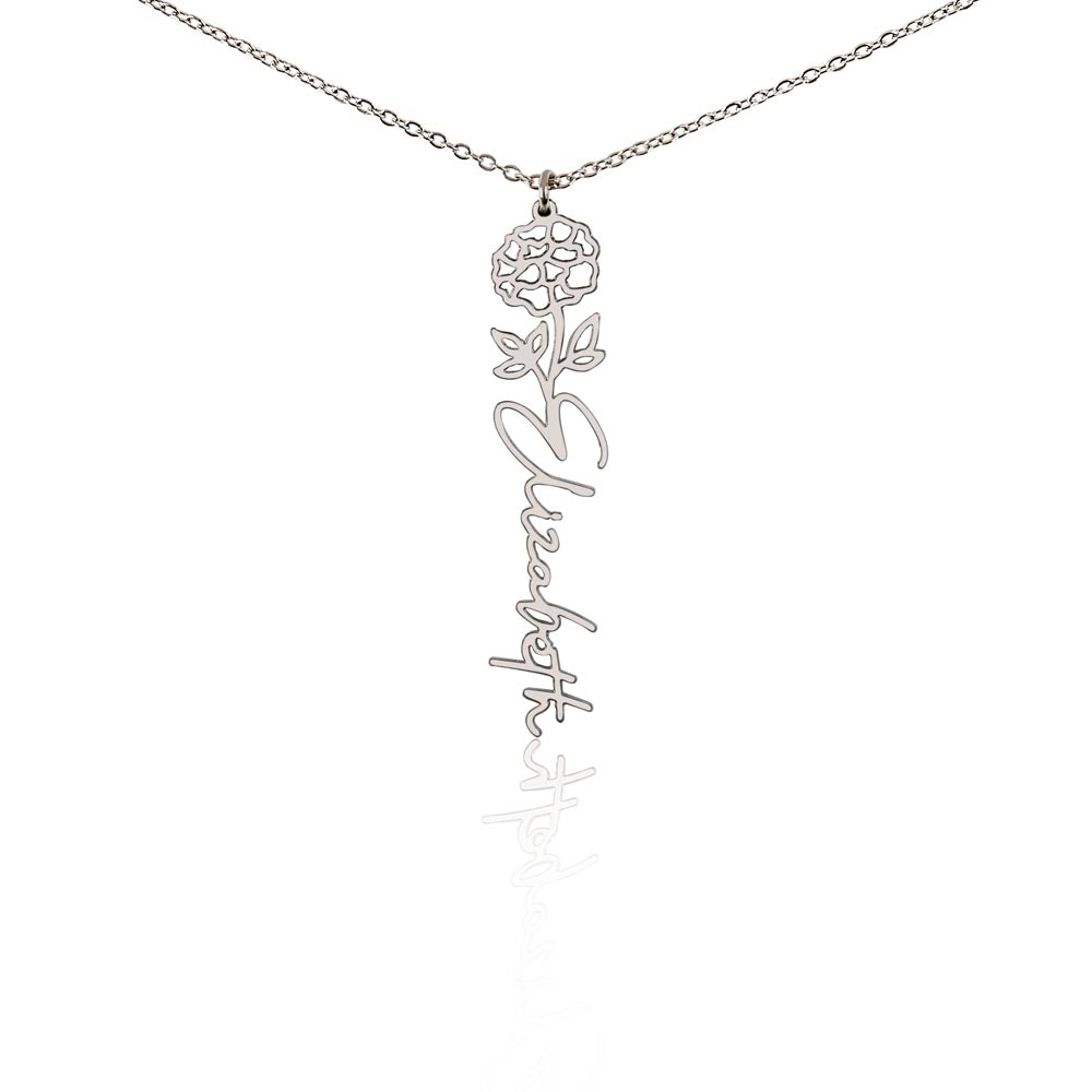 Personalize Flower Name Necklace