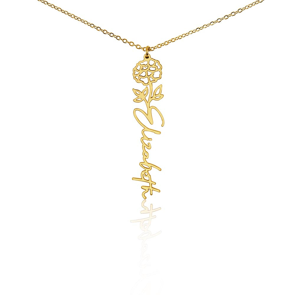 Personalize Flower Name Necklace