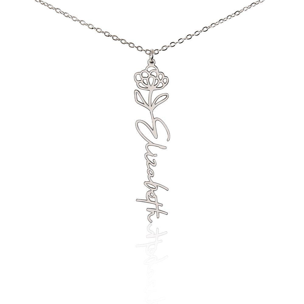 Personalize Flower Name Necklace