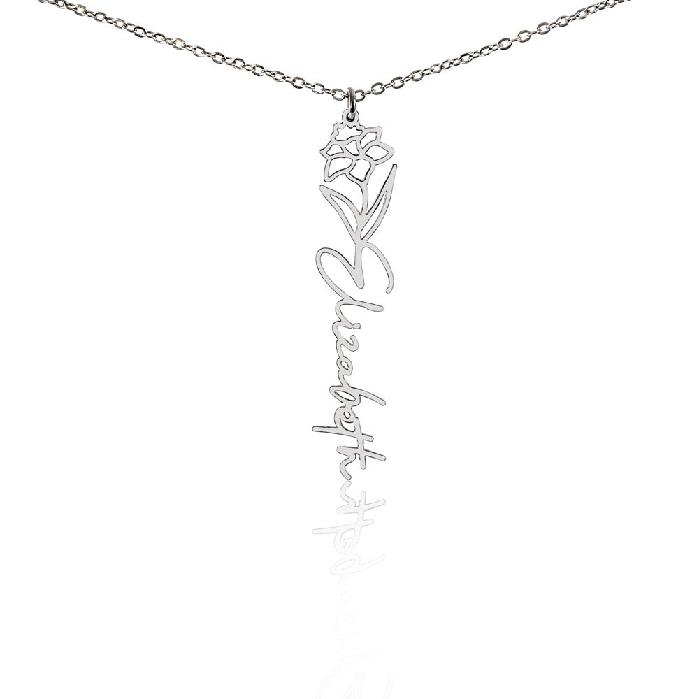 Personalize Flower Name Necklace