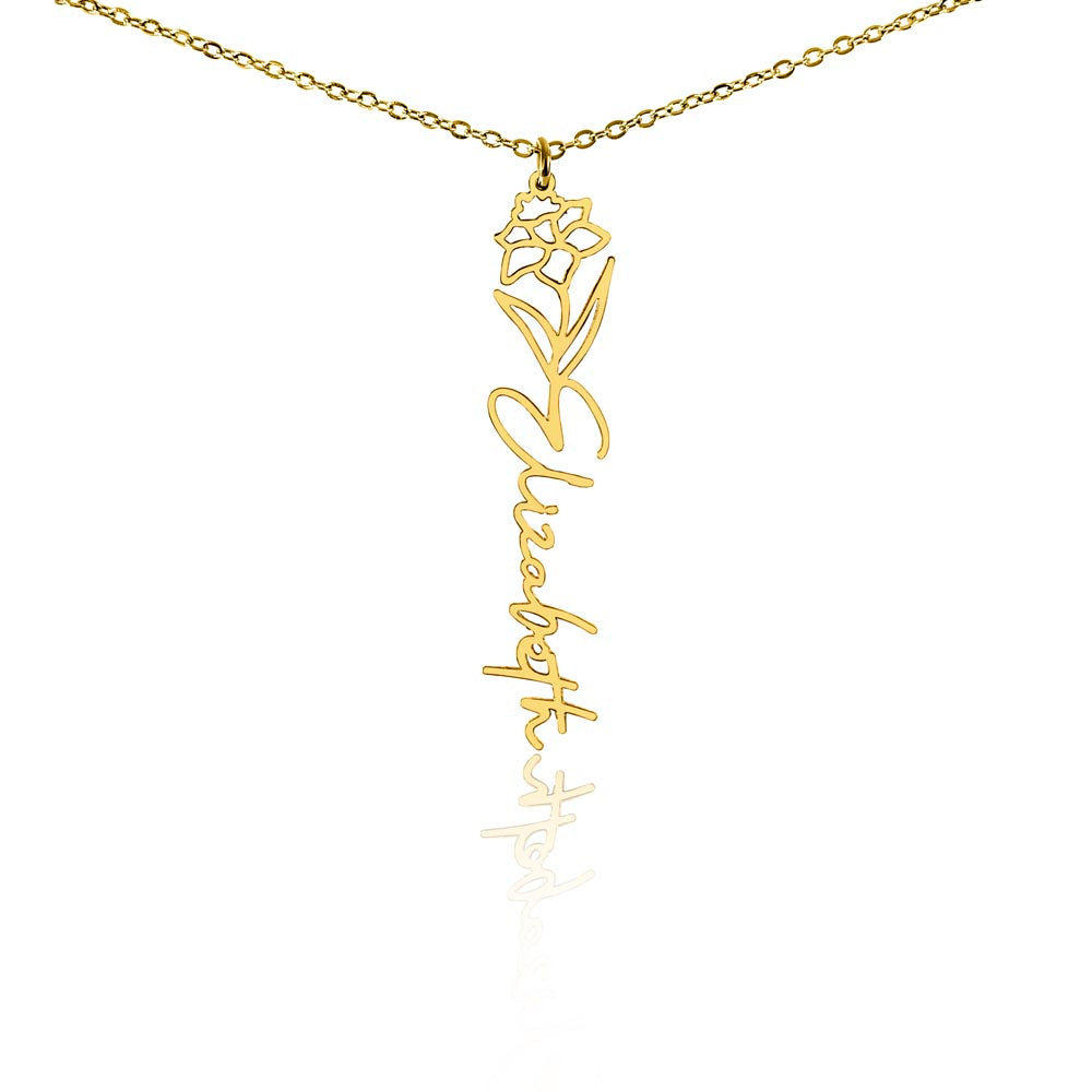 Personalize Flower Name Necklace