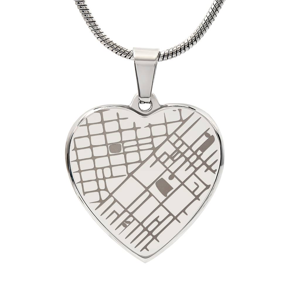 A Twist - Heart Map Necklace