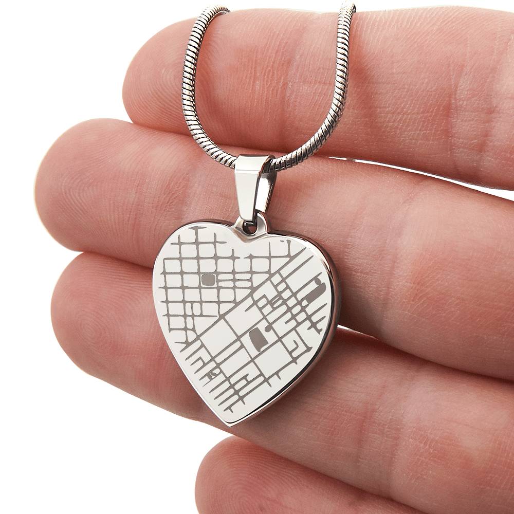 A Twist - Heart Map Necklace