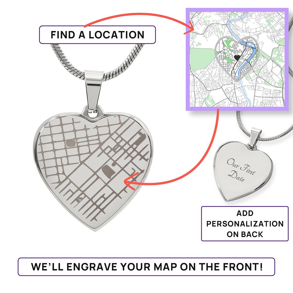 A Twist - Heart Map Necklace