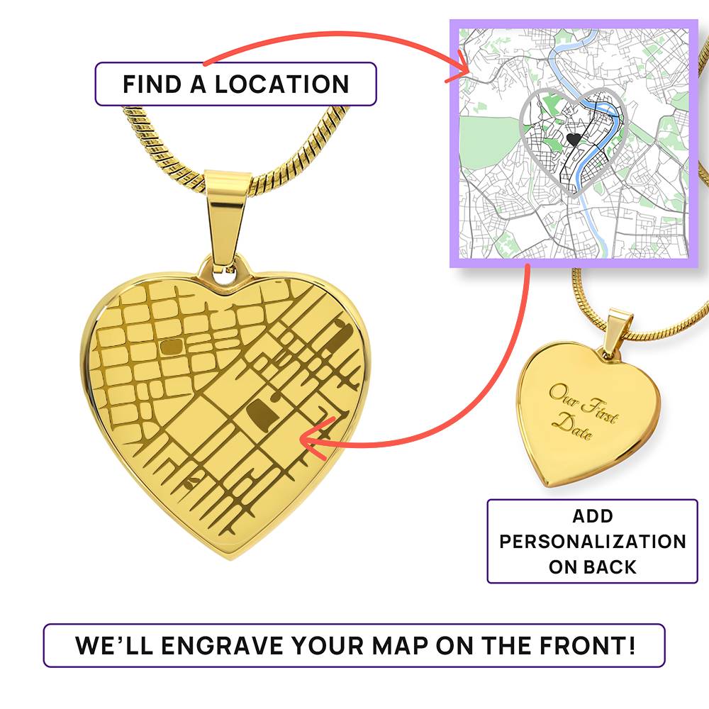 A Twist - Heart Map Necklace